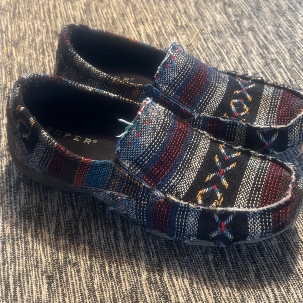 Roper Women’s Liza Southwest Driving Moccasin Loafer Aztec Casual Slip On S 6.5 - Picture 1 of 3